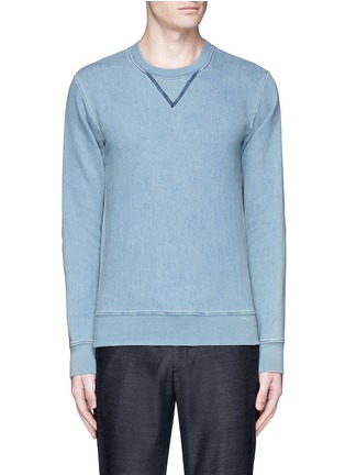 Main View - Click To Enlarge - MAISON MARGIELA - Calfskin leather elbow patch sweatshirt