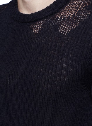 Detail View - Click To Enlarge - MAISON MARGIELA - Wool mixed gauge knit sweater