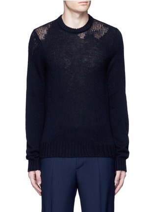 Main View - Click To Enlarge - MAISON MARGIELA - Wool mixed gauge knit sweater