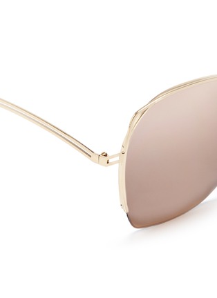 Detail View - Click To Enlarge - VICTORIA BECKHAM - 'Fine Wave' cutout temple 18k gold plated mirror sunglasses
