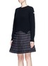Front View - Click To Enlarge - MONCLER - 'ABITO' WOOL-CASHMERE PADDED DOWN SWEATER DRESS