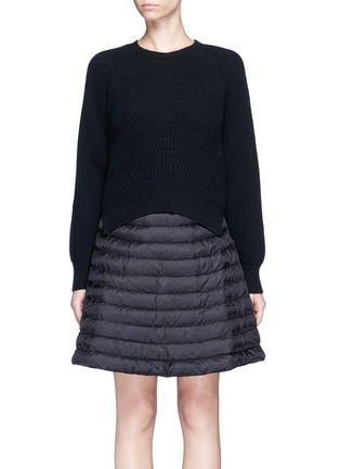 Main View - Click To Enlarge - MONCLER - 'ABITO' WOOL-CASHMERE PADDED DOWN SWEATER DRESS