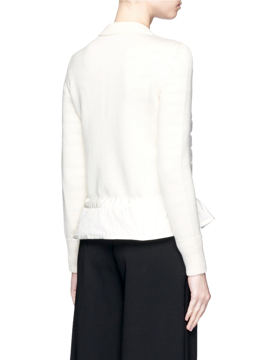 MONCLER 针织羊毛拼接羽绒外套