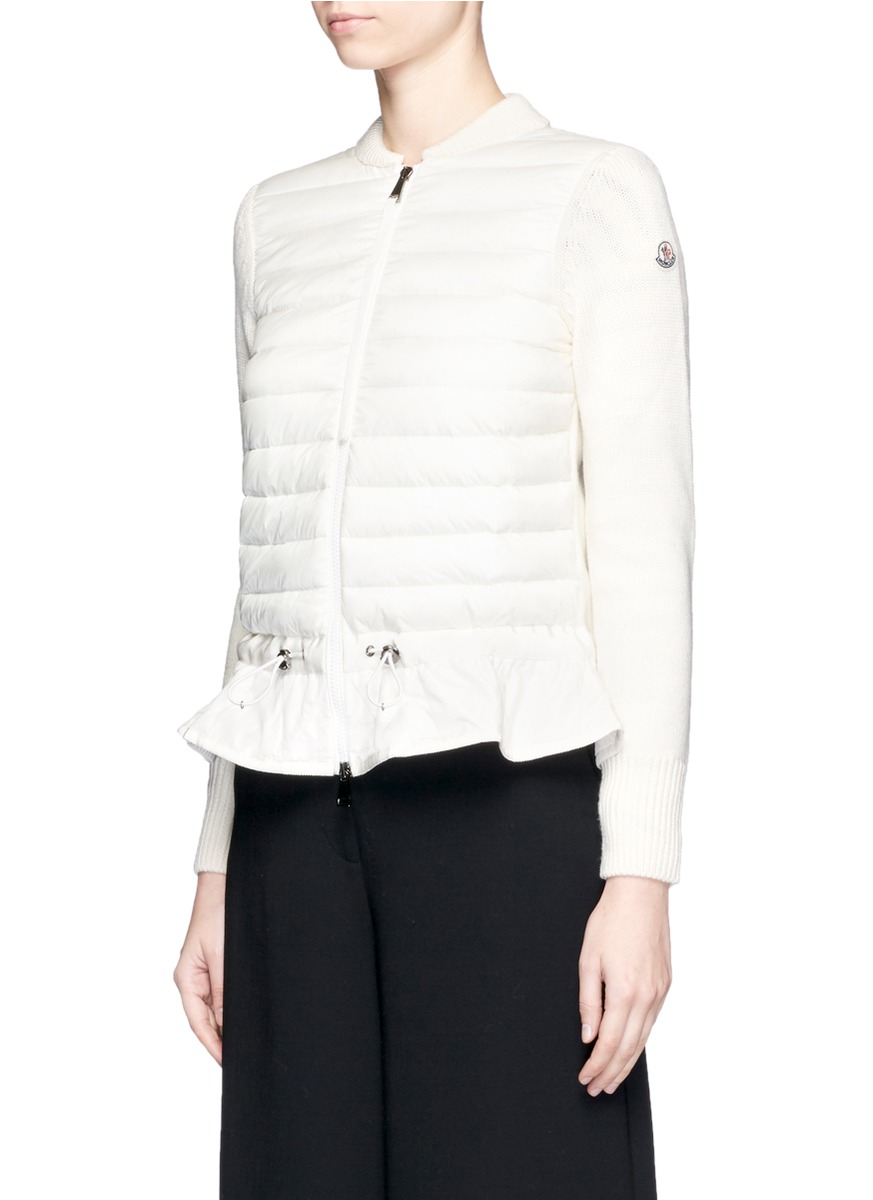 MONCLER 针织羊毛拼接羽绒外套