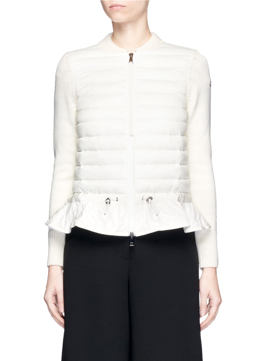 MONCLER 针织羊毛拼接羽绒外套