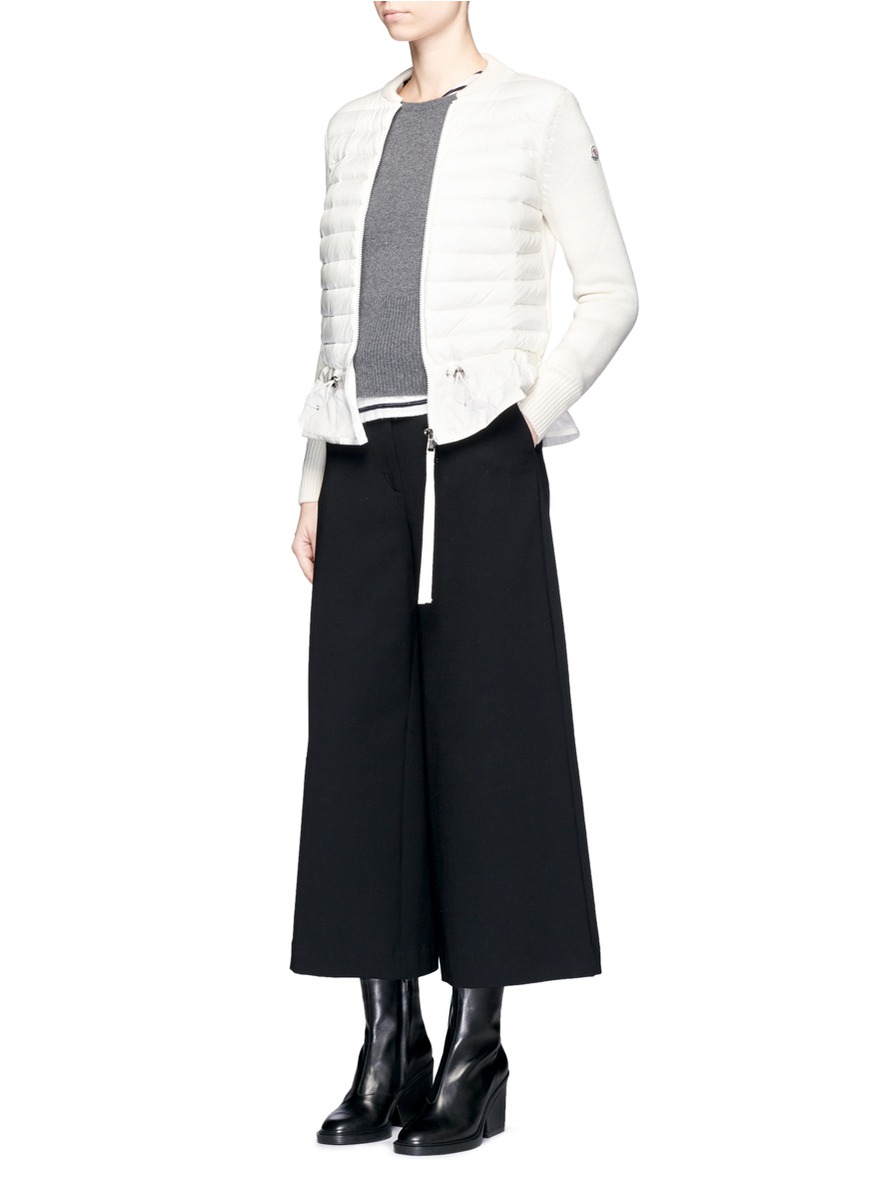 MONCLER 针织羊毛拼接羽绒外套