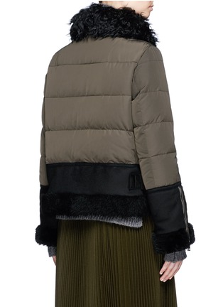 Back View - Click To Enlarge - MONCLER - Fur trim hooded down jacket