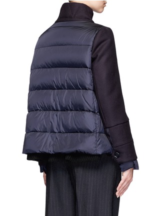 Back View - Click To Enlarge - MONCLER - 'Laurine' virgin wool blend sleeve quilted down jacket