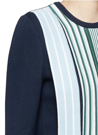 Detail View - Click To Enlarge - MSGM - Sports stripe panel knit top