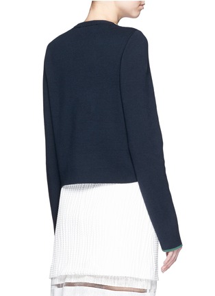 Back View - Click To Enlarge - MSGM - Sports stripe panel knit top