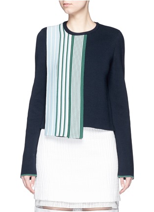 Main View - Click To Enlarge - MSGM - Sports stripe panel knit top