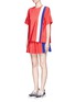 Front View - Click To Enlarge - MSGM - Stripe silk crepe dress