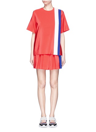 Main View - Click To Enlarge - MSGM - Stripe silk crepe dress