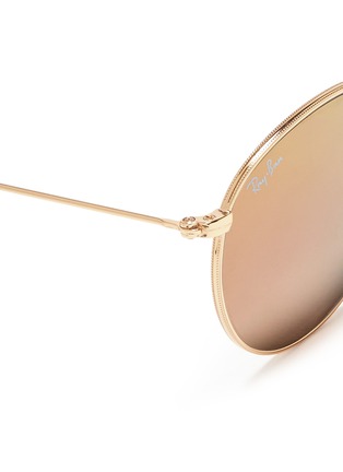 Detail View - Click To Enlarge - RAY-BAN - 'Round Folding Flash' mirror sunglasses