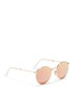 Figure View - Click To Enlarge - RAY-BAN - 'Round Folding Flash' mirror sunglasses