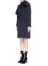 Front View - Click To Enlarge - MSGM - Brushed wool felt sash panel coat