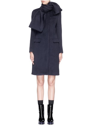 Main View - Click To Enlarge - MSGM - Brushed wool felt sash panel coat