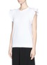 Front View - Click To Enlarge - SEE BY CHLOÉ - Ruffle sleeve cotton fleece top