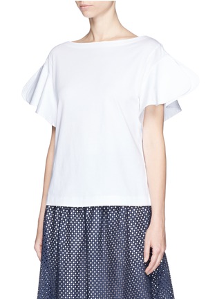 Front View - Click To Enlarge - SEE BY CHLOÉ - Split flutter sleeve T-shirt