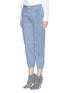 Front View - Click To Enlarge - SEE BY CHLOÉ - Quilted button up denim pants