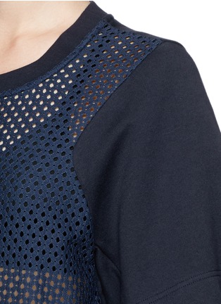 Detail View - Click To Enlarge - SEE BY CHLOÉ - Eyelet lace front jersey top