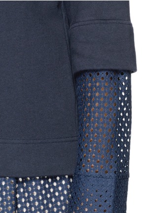 Detail View - Click To Enlarge - SEE BY CHLOÉ - Eyelet lace sleeve cotton sweatshirt