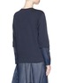 Back View - Click To Enlarge - SEE BY CHLOÉ - Eyelet lace sleeve cotton sweatshirt