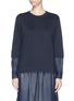 Main View - Click To Enlarge - SEE BY CHLOÉ - Eyelet lace sleeve cotton sweatshirt
