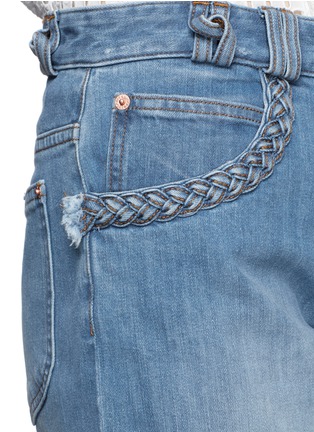 Detail View - Click To Enlarge - SEE BY CHLOÉ - Braided denim Bermuda shorts