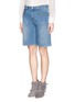Front View - Click To Enlarge - SEE BY CHLOÉ - Braided denim Bermuda shorts