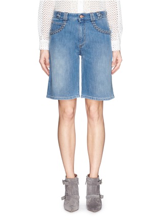 Main View - Click To Enlarge - SEE BY CHLOÉ - Braided denim Bermuda shorts