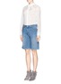 Figure View - Click To Enlarge - SEE BY CHLOÉ - Braided denim Bermuda shorts
