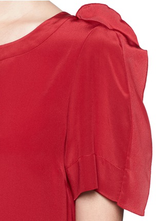 Detail View - Click To Enlarge - SEE BY CHLOÉ - Ruffle trim silk crepe de Chine dress