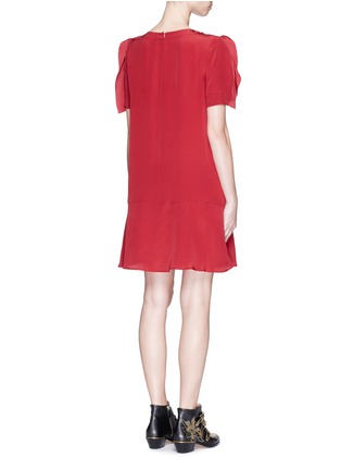 Back View - Click To Enlarge - SEE BY CHLOÉ - Ruffle trim silk crepe de Chine dress