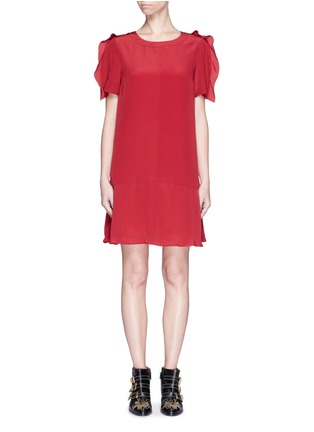 Main View - Click To Enlarge - SEE BY CHLOÉ - Ruffle trim silk crepe de Chine dress