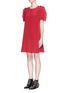 Figure View - Click To Enlarge - SEE BY CHLOÉ - Ruffle trim silk crepe de Chine dress