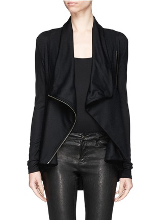 Detail View - Click To Enlarge - HELMUT LANG - 'Sonar' drape front wool knit jacket