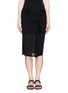 Main View - Click To Enlarge - HELMUT LANG - 'Entity' drape front midi skirt