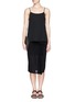 Figure View - Click To Enlarge - HELMUT LANG - 'Entity' drape front midi skirt