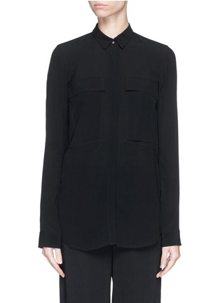 Main View - Click To Enlarge - HELMUT LANG - Patch pocket textured crepe shirt