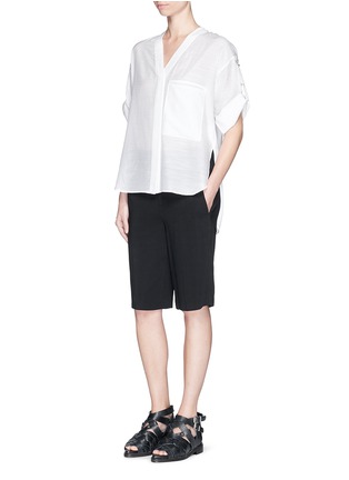 Figure View - Click To Enlarge - HELMUT LANG - Welt pocket cotton-silk shirt