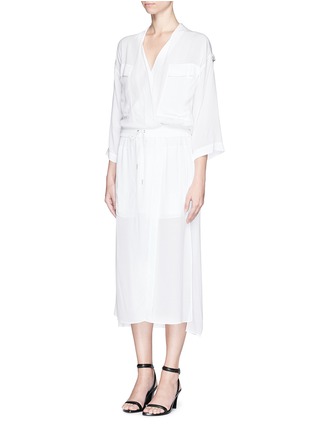 Front View - Click To Enlarge - HELMUT LANG - Elastic waist textured crepe dress