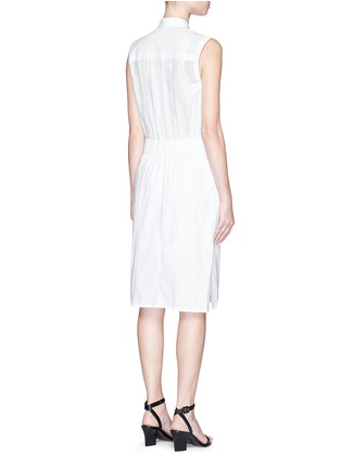 Back View - Click To Enlarge - HELMUT LANG - Elastic waist cotton poplin dress