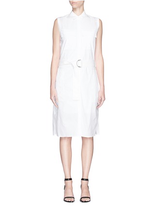 Main View - Click To Enlarge - HELMUT LANG - Elastic waist cotton poplin dress