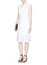 Figure View - Click To Enlarge - HELMUT LANG - Elastic waist cotton poplin dress