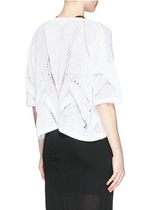 Back View - Click To Enlarge - HELMUT LANG - Fractured lace knit cropped sweater