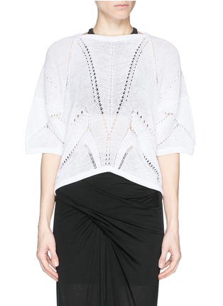 Main View - Click To Enlarge - HELMUT LANG - Fractured lace knit cropped sweater
