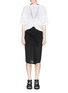 Figure View - Click To Enlarge - HELMUT LANG - Fractured lace knit cropped sweater