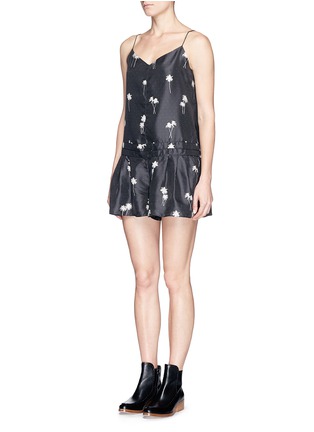 Front View - Click To Enlarge - RAG & BONE - 'Dune Jumper' palm tree silk playsuit