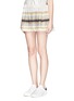 Front View - Click To Enlarge - RAG & BONE - 'Holten' stripe silk shorts